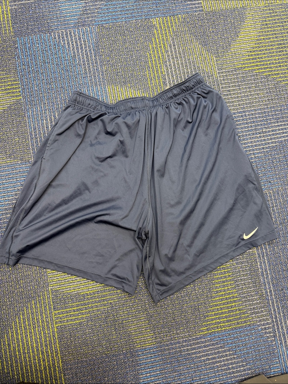 Nike Men’s navy blue Athletic Shorts with Small White Swoosh